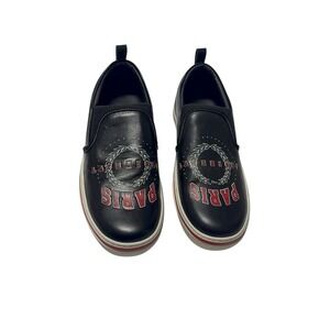 Dior‎ Homme Late Night Paris Black Leather Slip On Sneakers Mens Designer Shoes